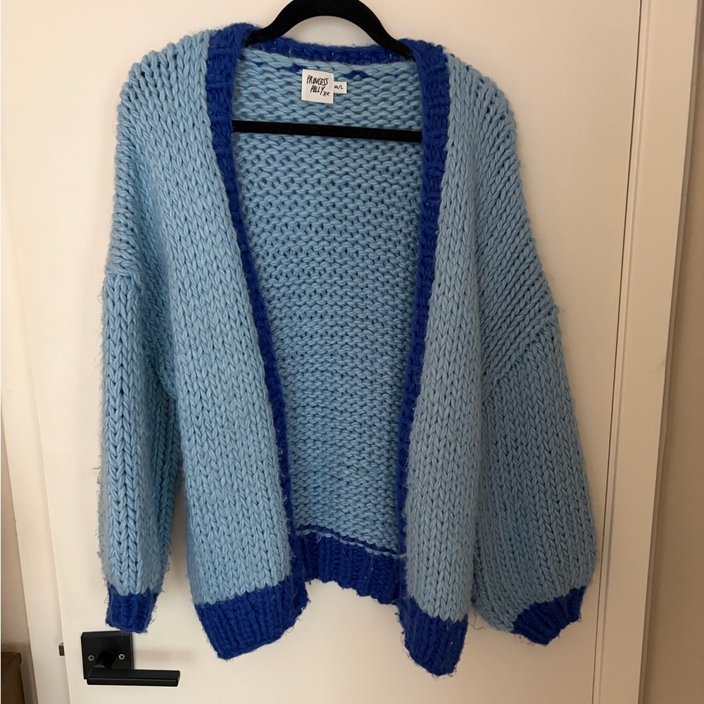 Princess Polly Light Blue and Royal Blue Knit Cardigan